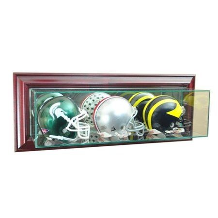 PERFECT CASES Perfect Cases WMTRPMH-C Wall Mounted Triple Mini Football Display Case; Cherry WMTRPMH-C